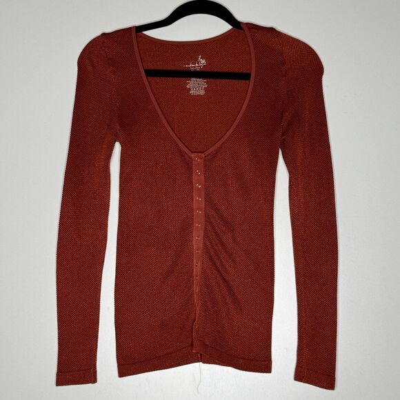 Intimately Free People Shea Button Up Seamless Top Women's Size XS/S - Picture 1 of 7